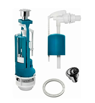 Арматура 2-кноп. боковая подводка ИНКОЭР (кнопка хром)